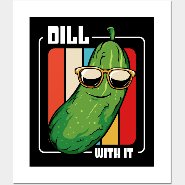 Pickle - Retro Style Dill Cool Vintage Vegetable Vegan Wall Art by Lumio Gifts